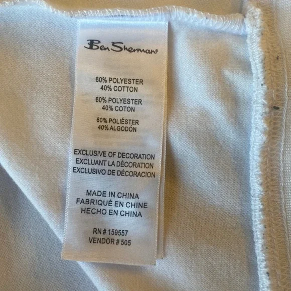 Ben Sherman Mens Track Jacket White Blue Stripe Full Zip Size M - Picture 4 of 4